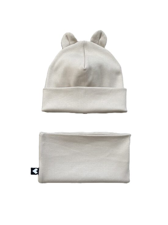 Kokvilnas trikotāžas tuneļšalle - gaiša smilškrāsa