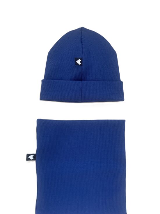 Tuneļšalle no rievotas kokvilnas - koši zila