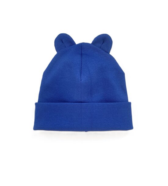 Beanie cepure bērniem ar austiņām – Stilīgs pavasara komplekts kopā ar tuneļšallīti ( koši zila )